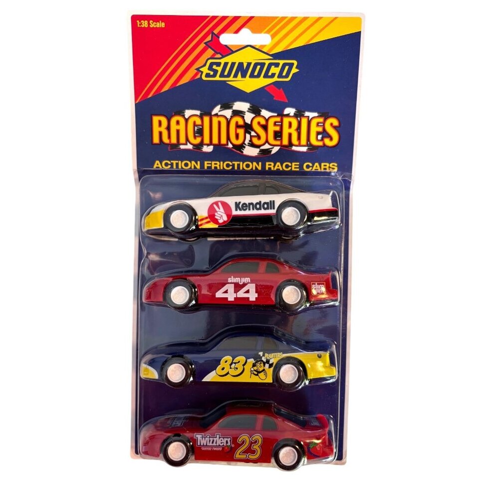 Vintage 1999 Sunoco Racing Series Action Friction Cars 1:38‎ Scale 4-Pack Sealed